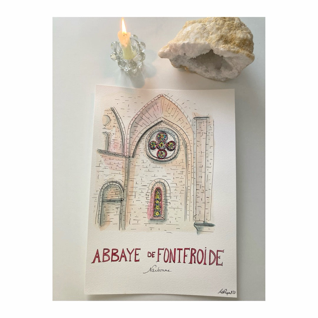 Original drawing of Abbaye de Fontfroide, Narbonne