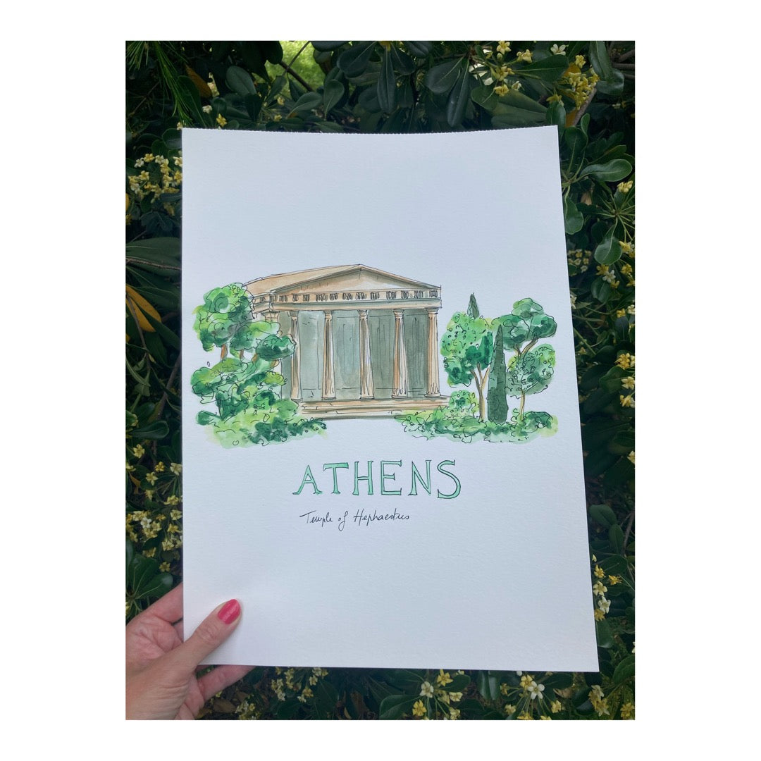 Original drawing of Athens, Greece