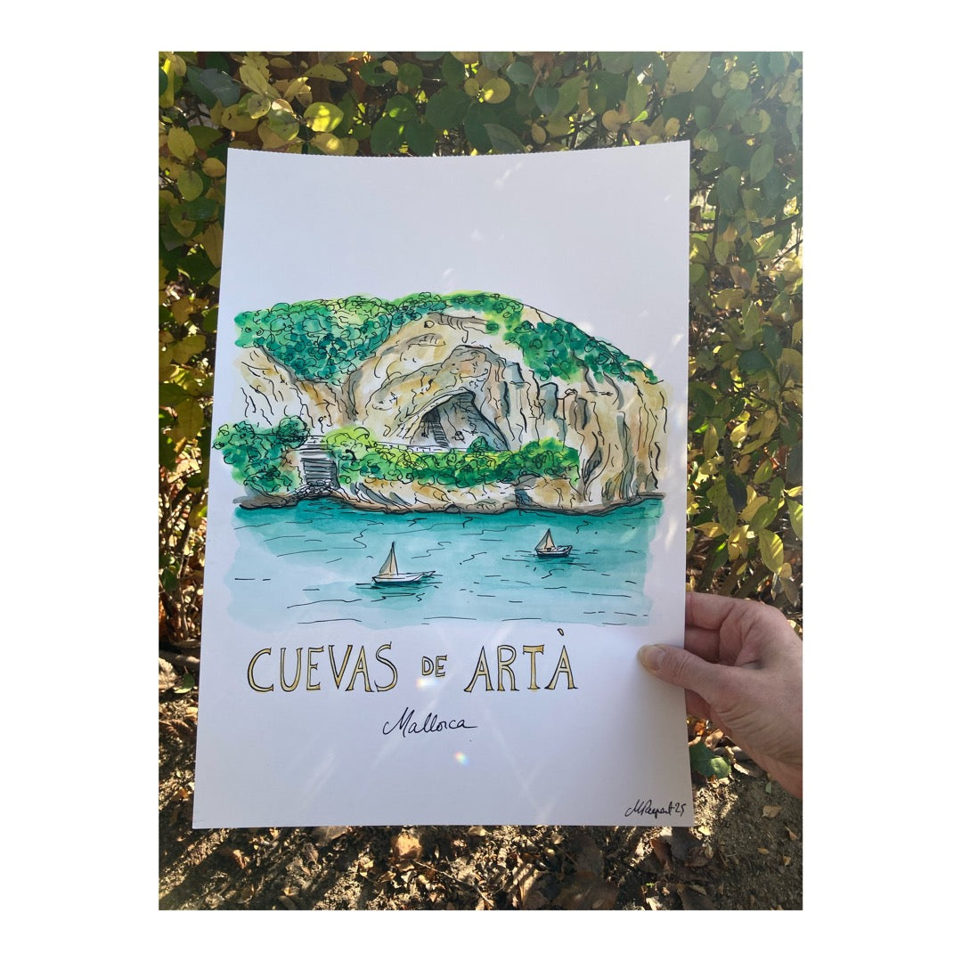 Original drawing of Cuevas de Artà, Mallorca