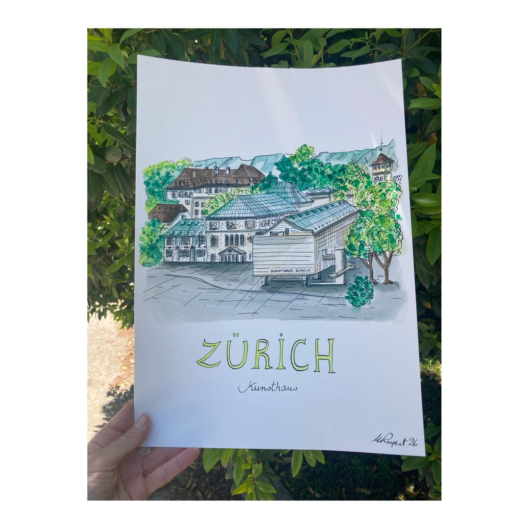 Original drawing of Zürich, Kunsthaus