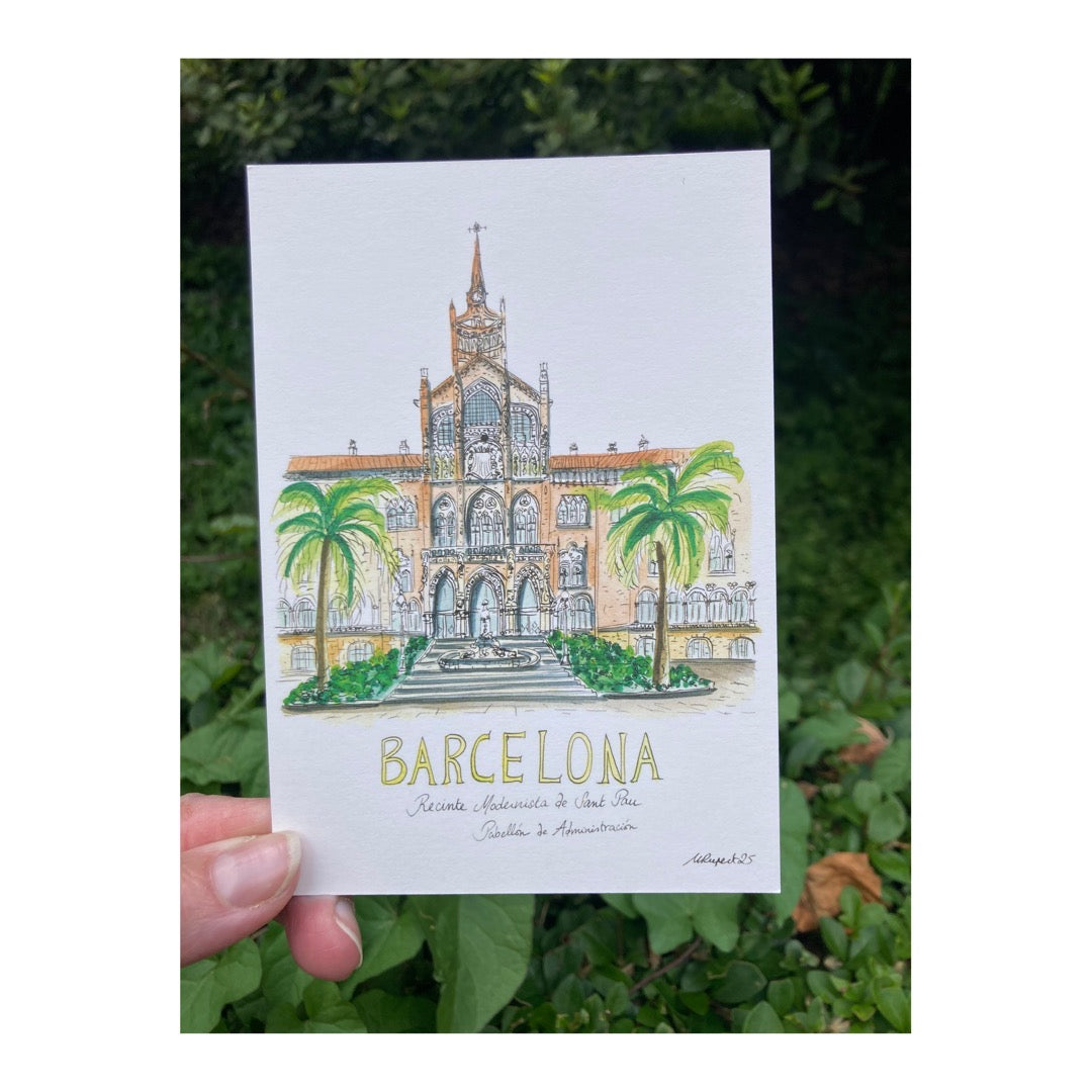 Pack of 10 Postcards of Barcelona, Recinte Modernista de Sant Pau