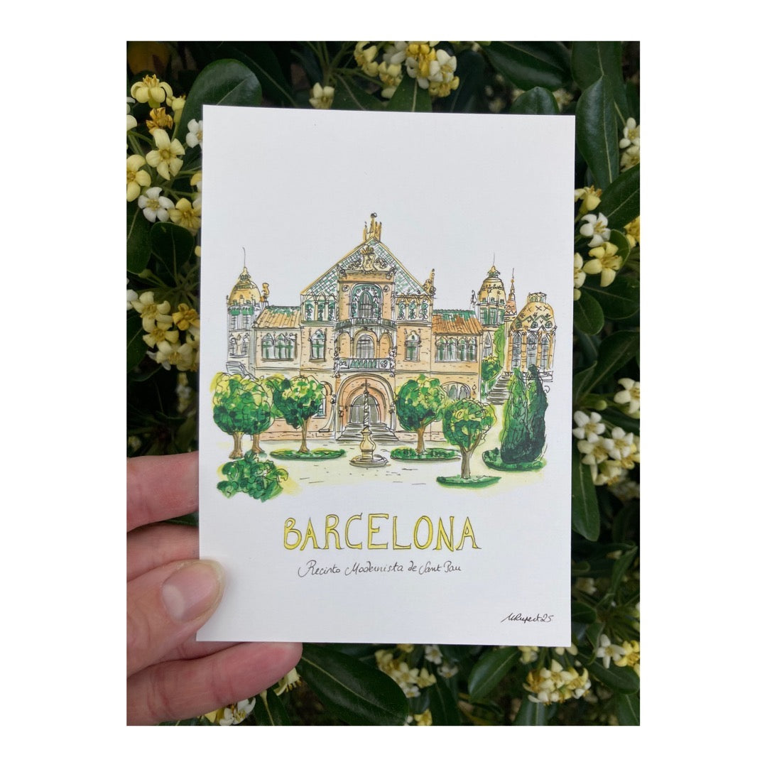 Pack of 10 Postcards of Barcelona, Recinte Modernista de Sant Pau