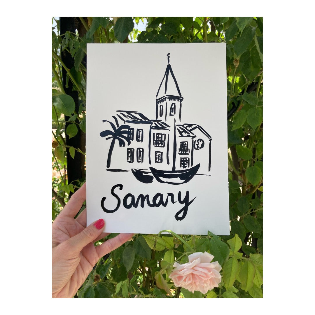 Original drawing of Sanary, Provence