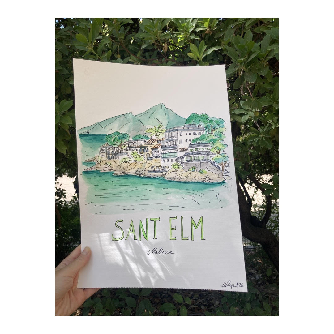 Original drawing of Sant Elm, Mallorca