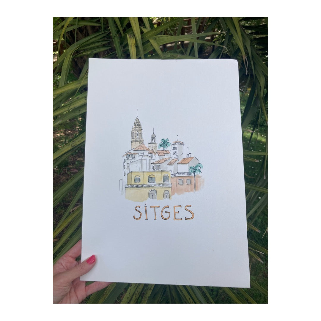 Original drawing of Sitges, Spain