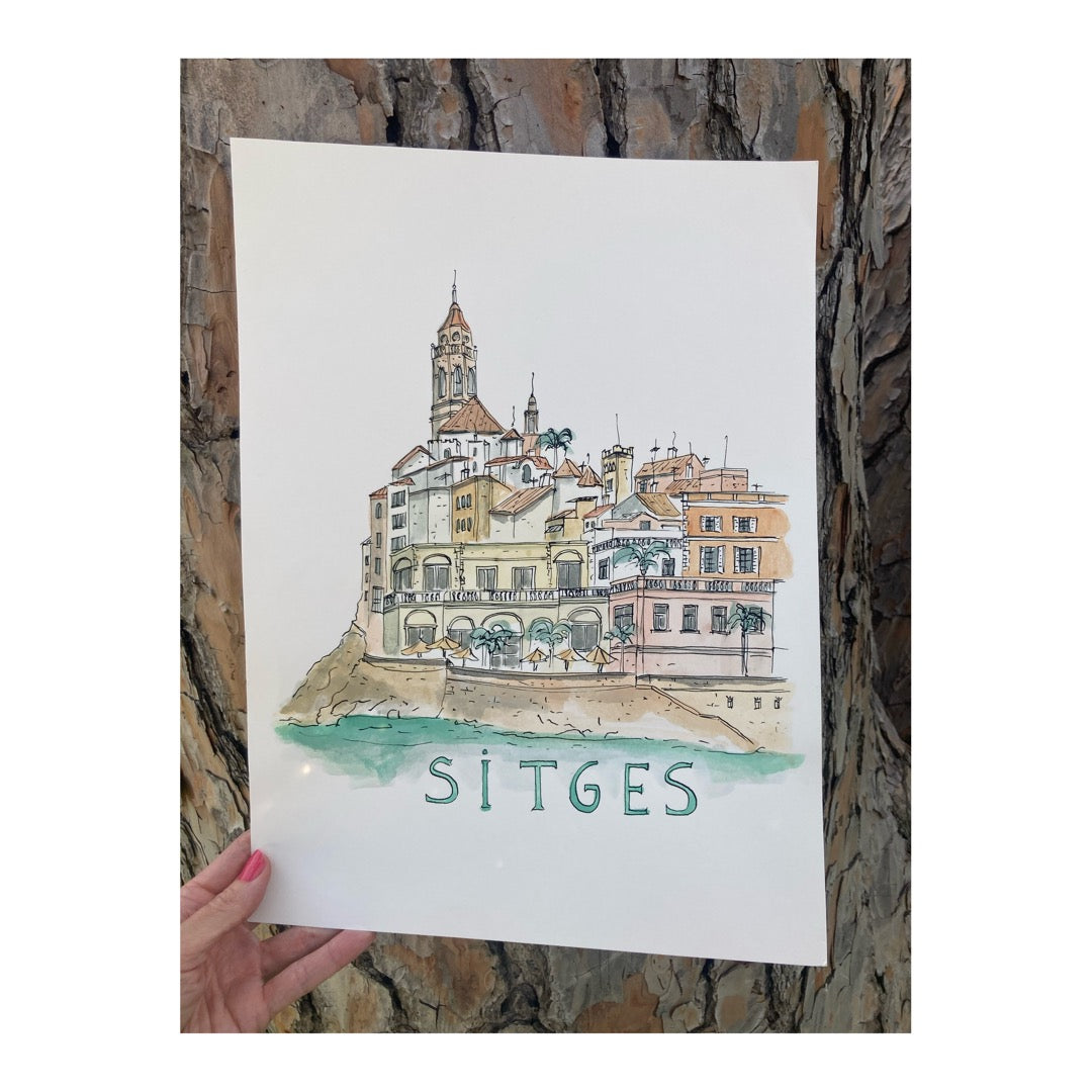 Original drawing of Sitges, Spain