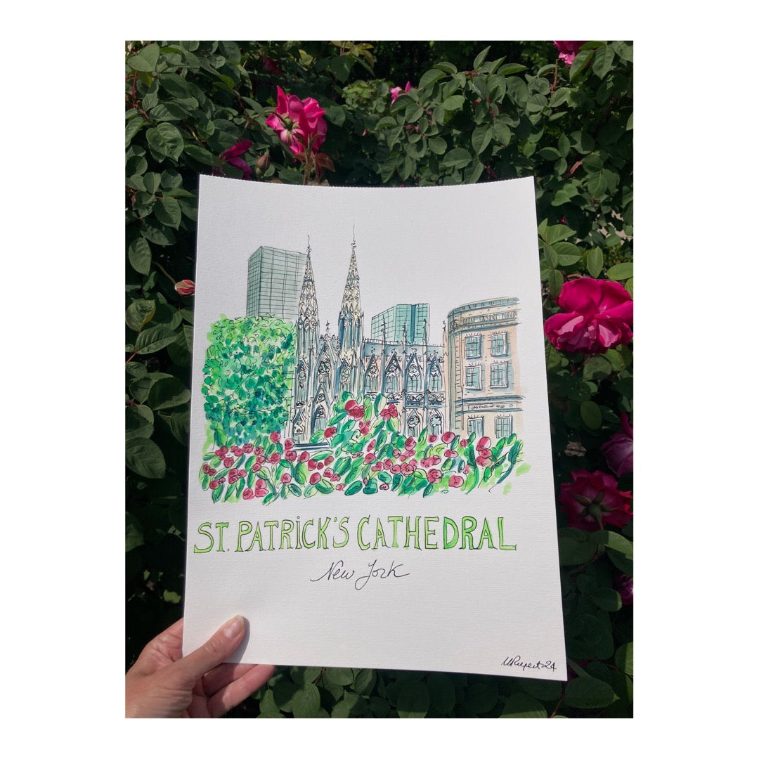 Original drawing of St Patrick's Cathedral, New York