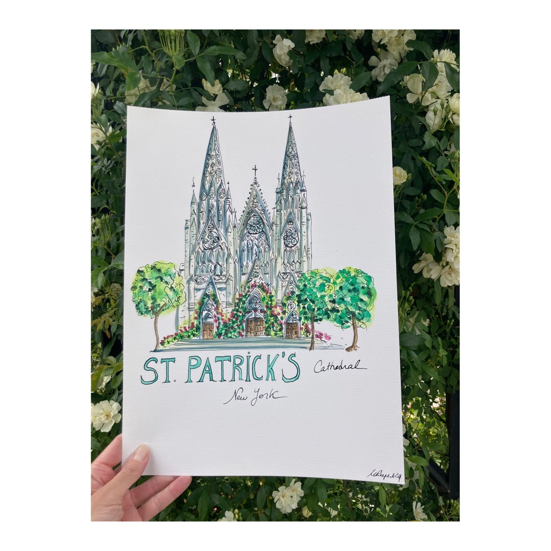 Original drawing of St Patrick's Cathedral, New York