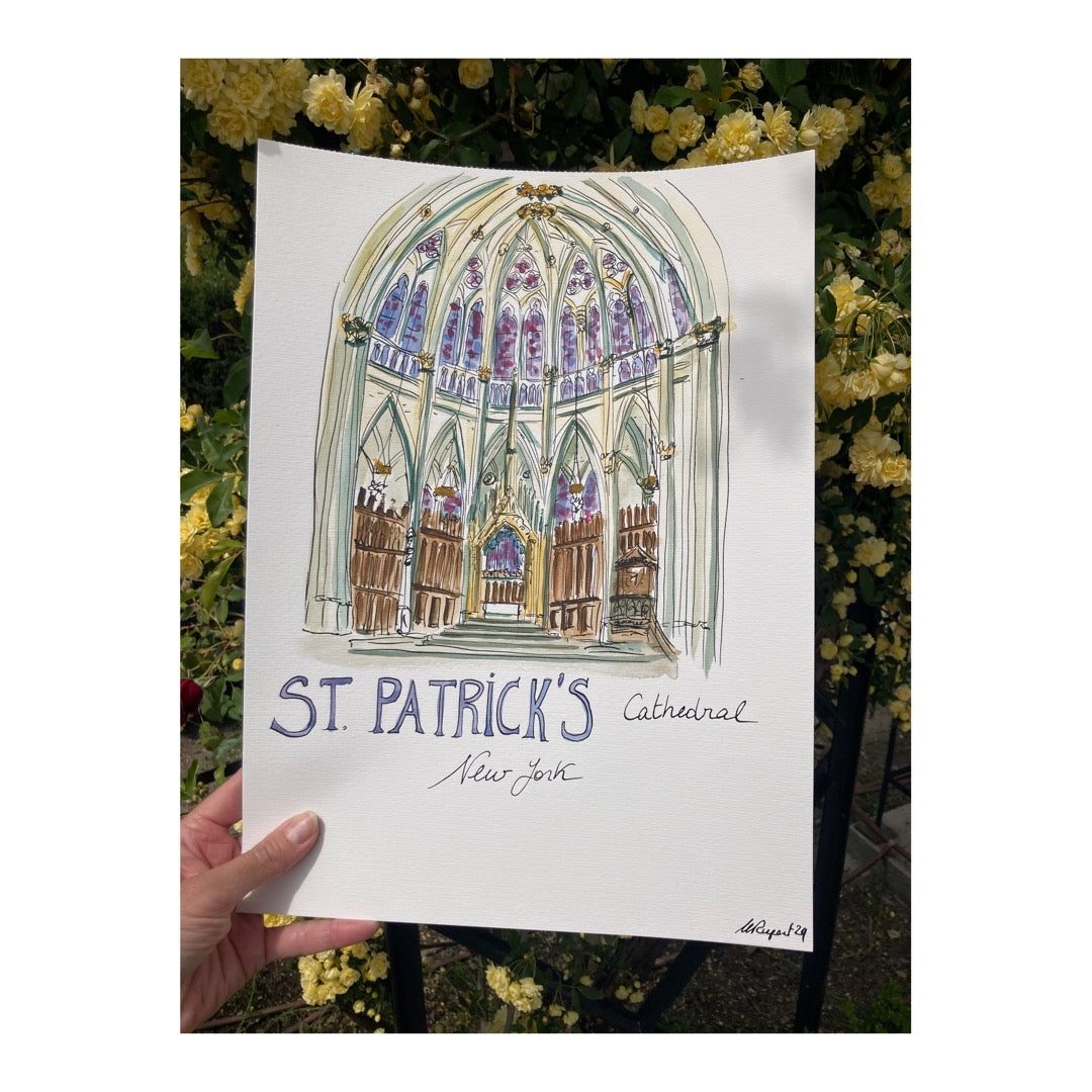 Original drawing of St Patrick's Cathedral, New York