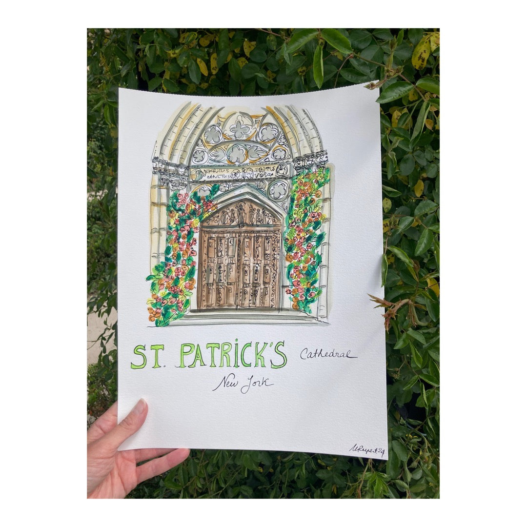 Original drawing of St Patrick's Cathedral, New York