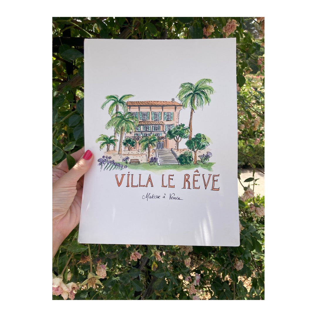 Original drawing of Villa le Rêve, Vence, Côte d'Azur