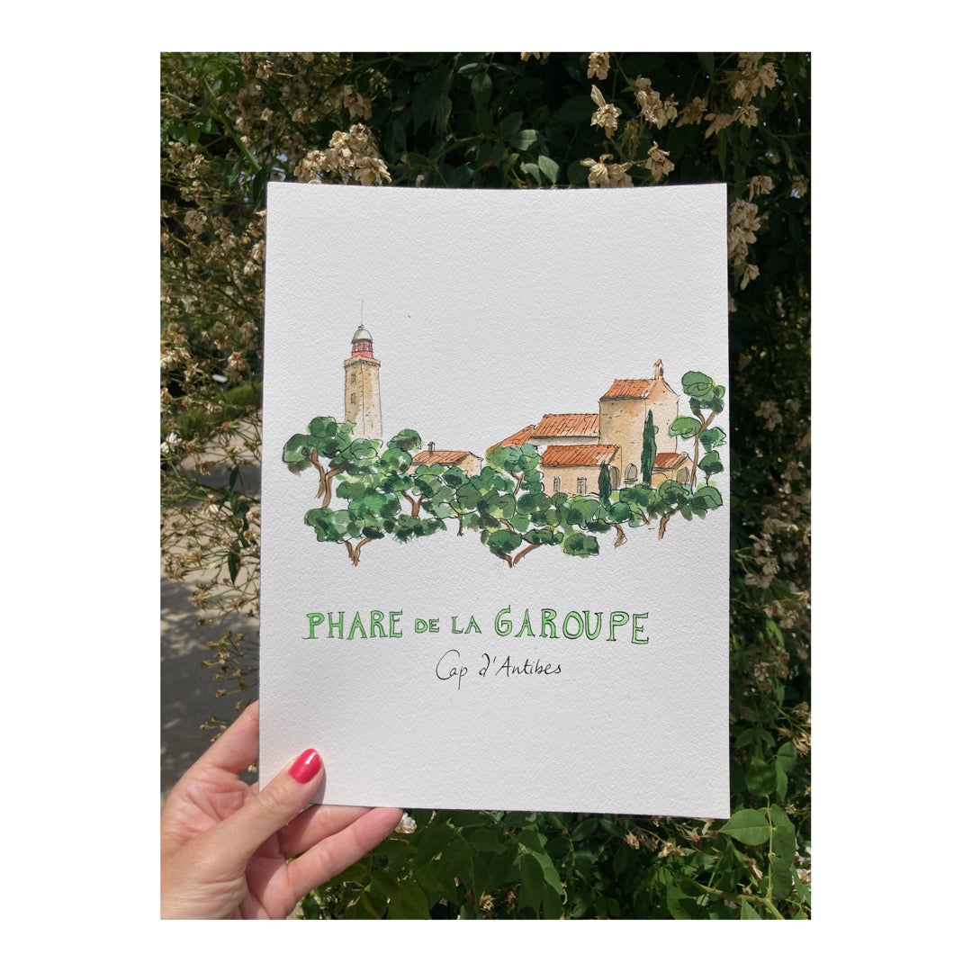 Original drawing of Phare de la Garoupe, Cap d'Antibes