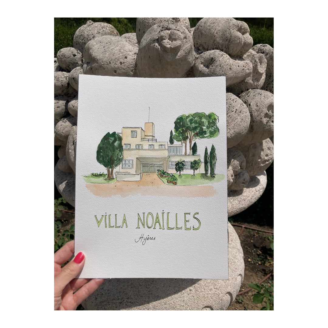 Original drawing of Villa Noailles, Hyères, Côte d'Azur