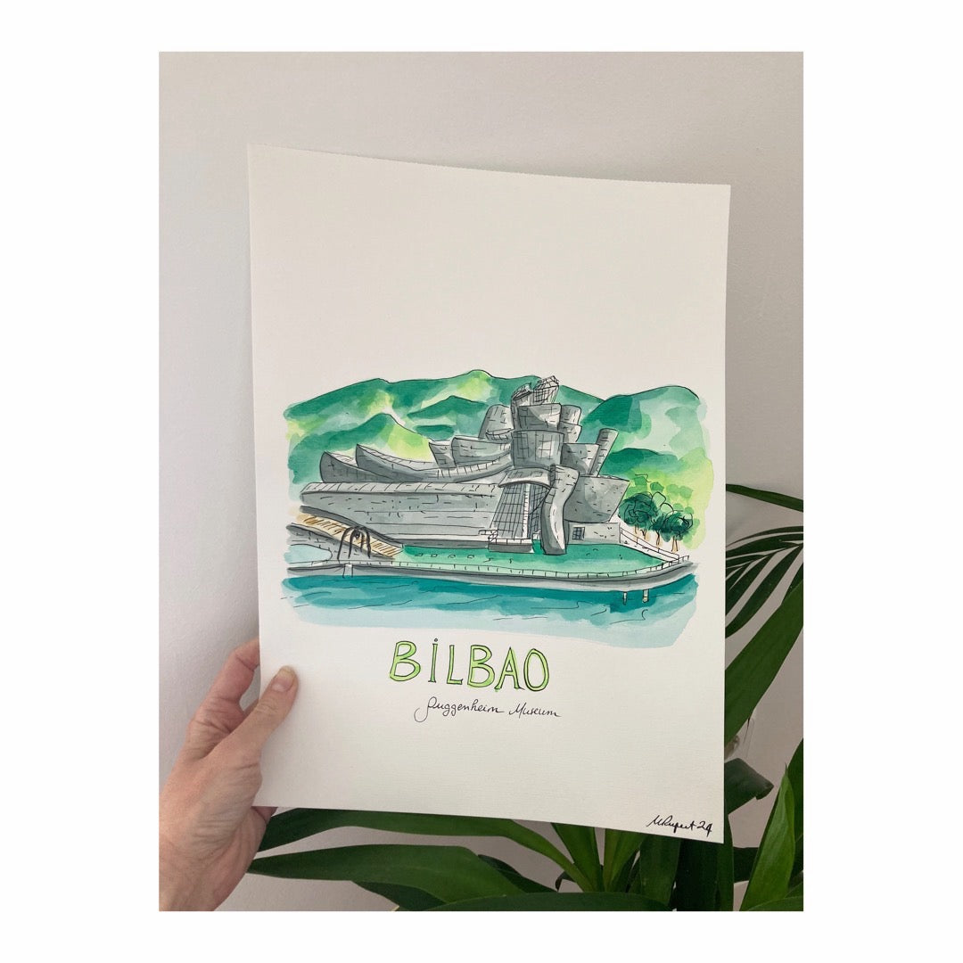 Original drawing of Bilbao, Guggenheim
