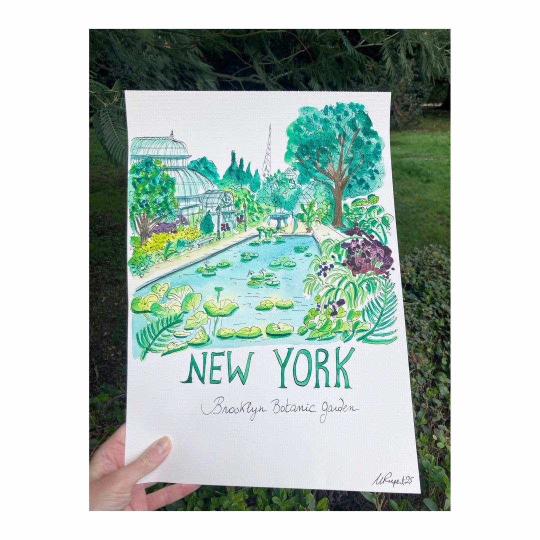 Original drawing of Brooklyn Botanic Garden