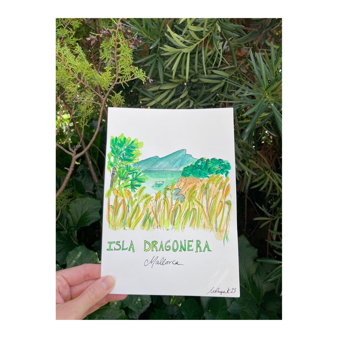 Original drawing of Sant Elm, Isla Dragonera & Cala S'Algar, Mallorca