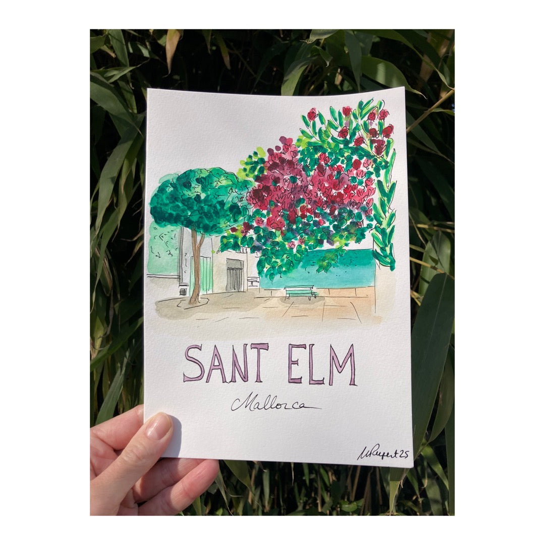 Original drawing of Sant Elm, Avenida Jaume, Mallorca