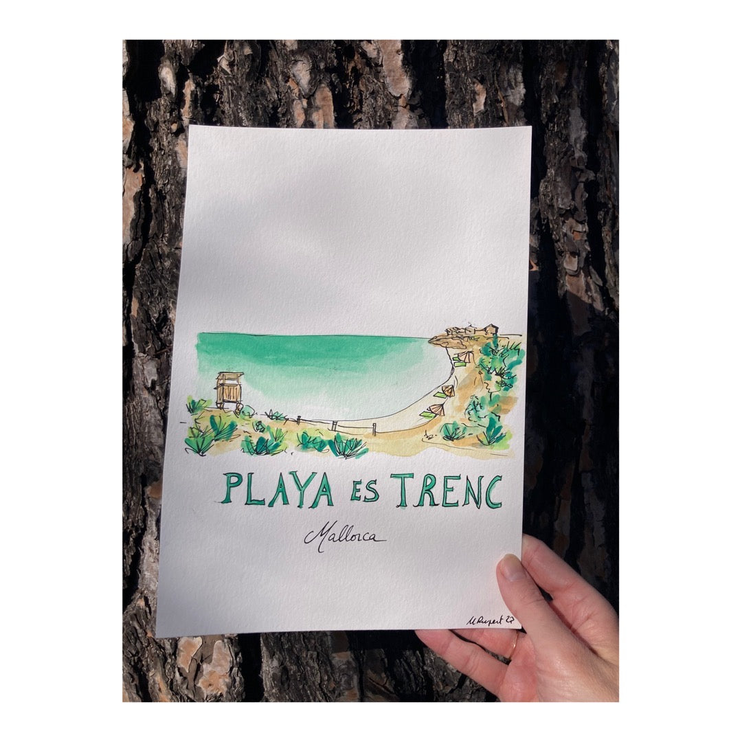 Original drawing of Mallorca, Playa de Es Trenc, Sa Rapita
