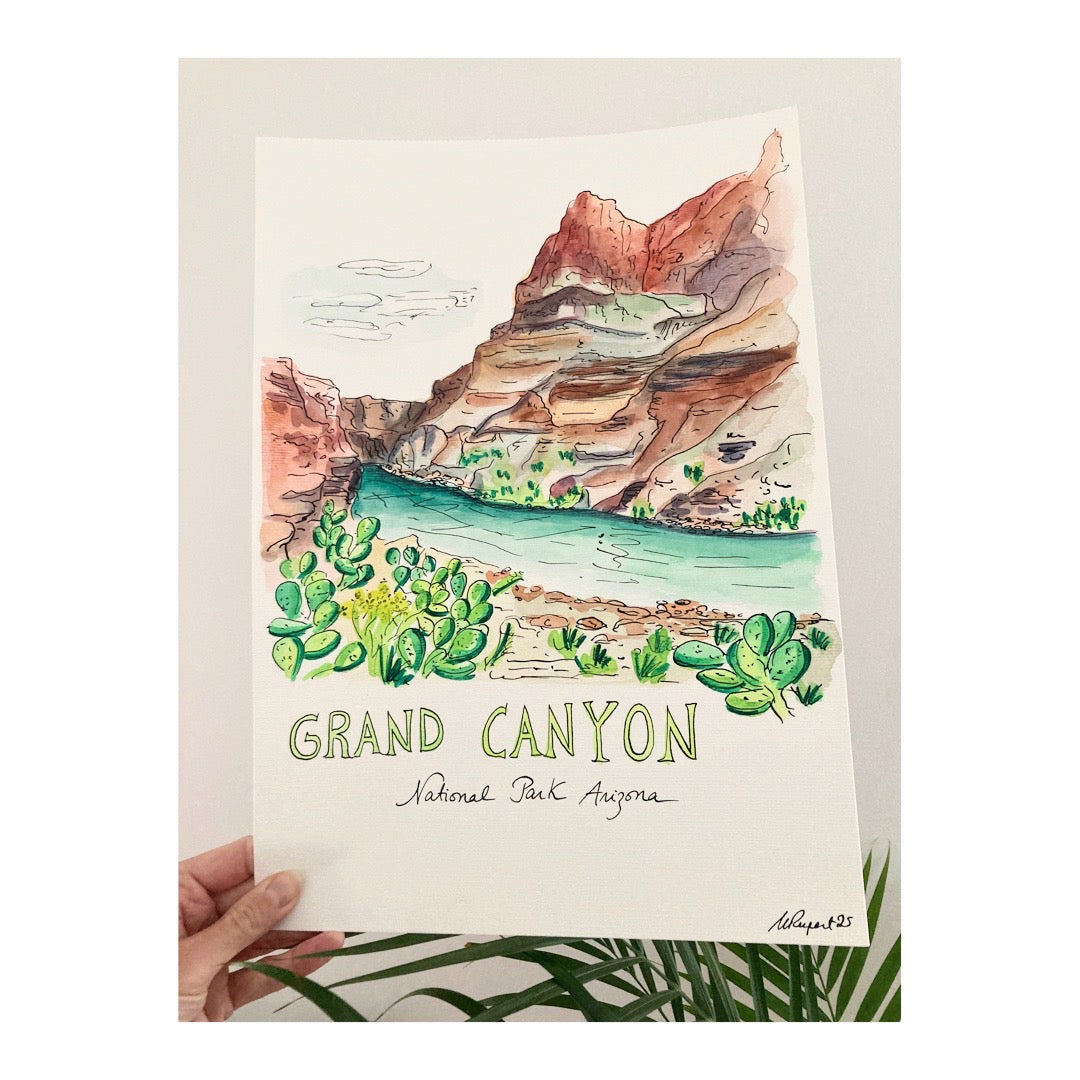 Original drawing of Grand Canyon National Park,