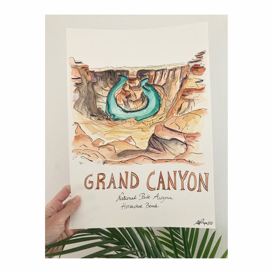 Original drawing of Grand Canyon National Park, Horseshoe Bend