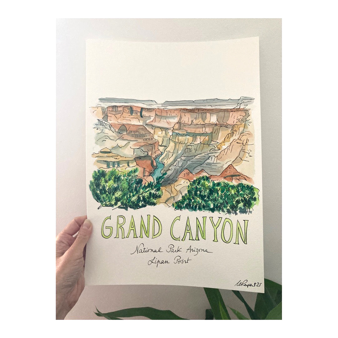 Original drawing of Grand Canyon National Park, Lipan Point