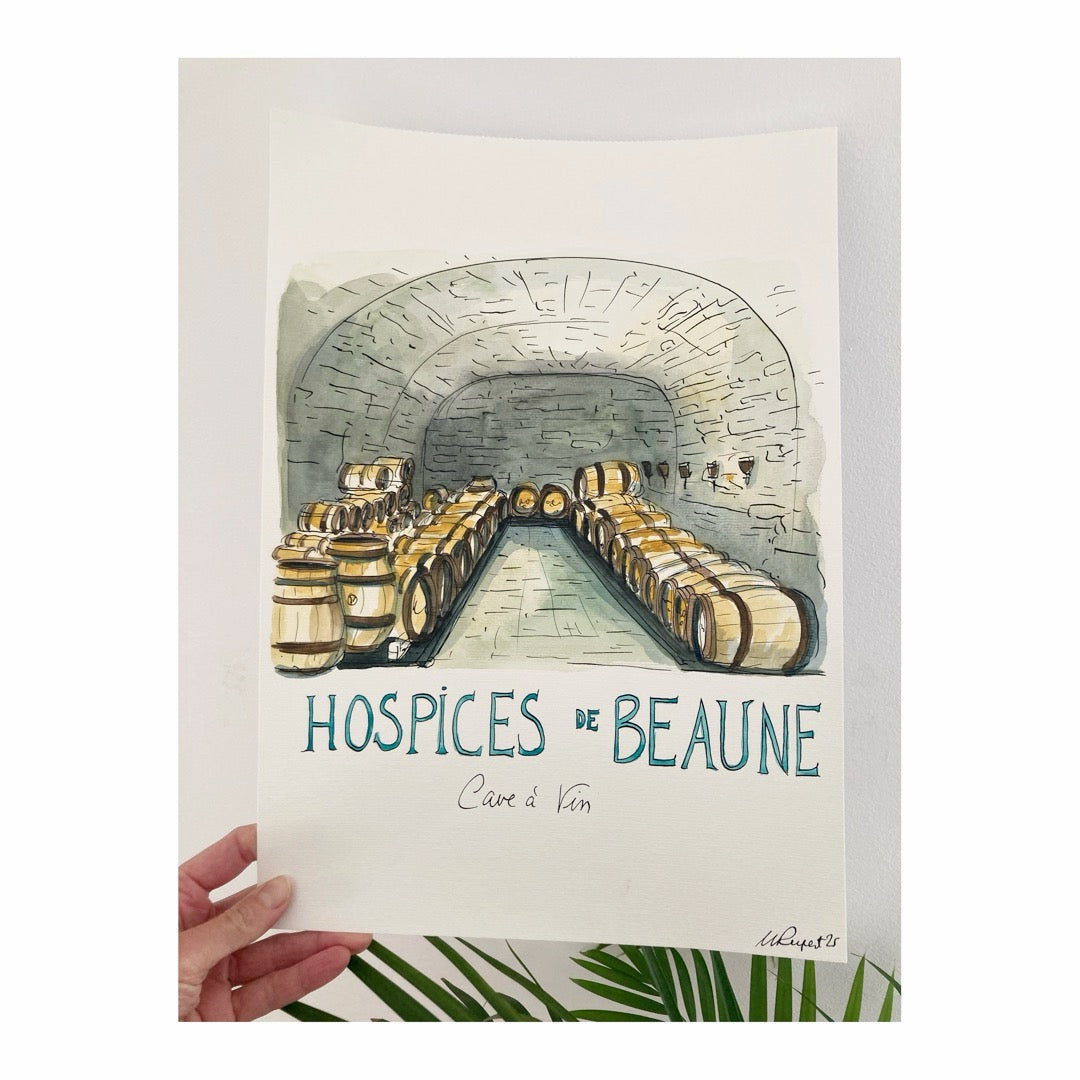 Original drawing of Hôtel-Dieu Hospices de Beaune, Cave à Vin