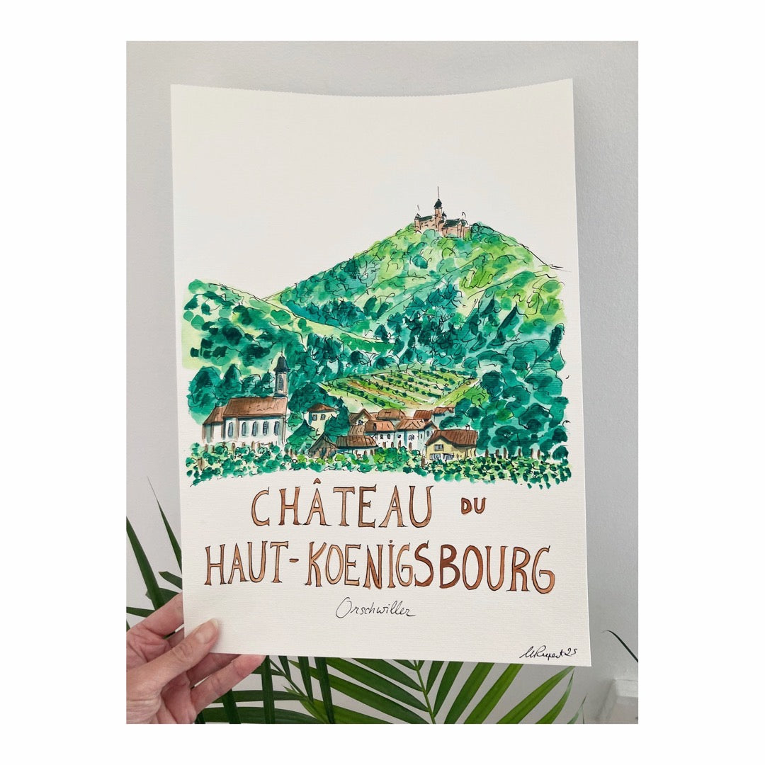 Original drawing of Château du Haut Koenigsbourg