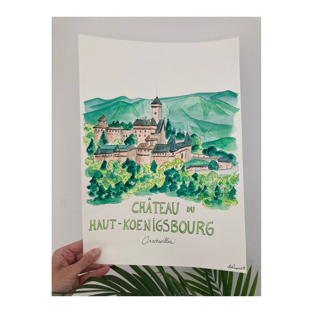 Original drawing of Château du Haut Koenigsbourg