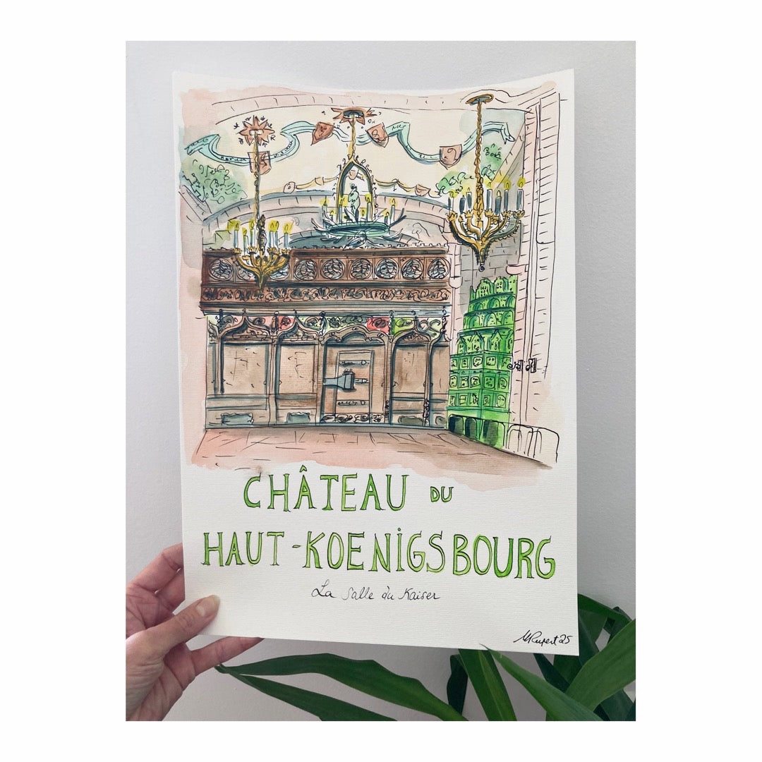 Original drawing of Château du Haut Koenigsbourg, Salle du Kayser