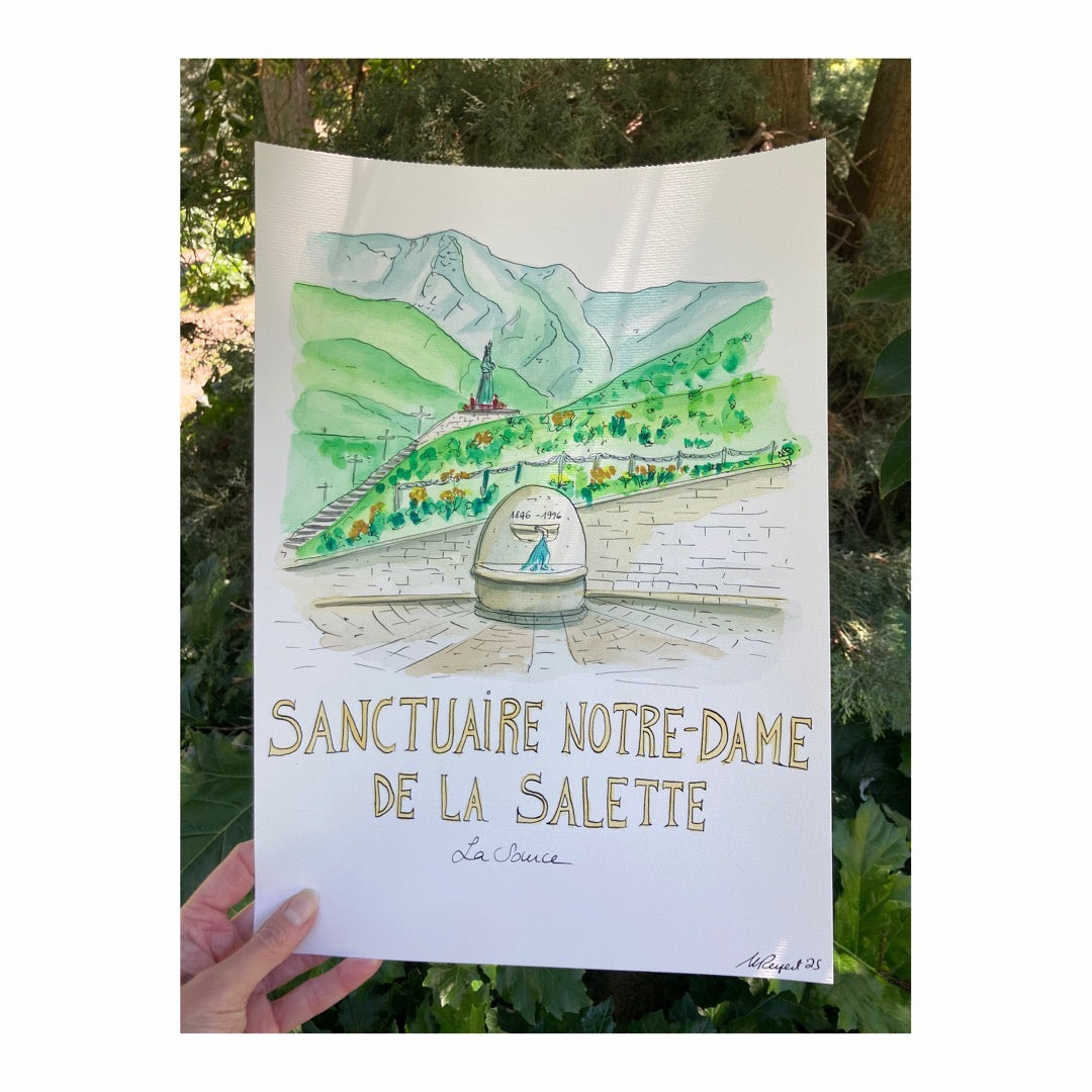 Original drawing of Sanctuaire Notre-Dame de la Salette, la Source
