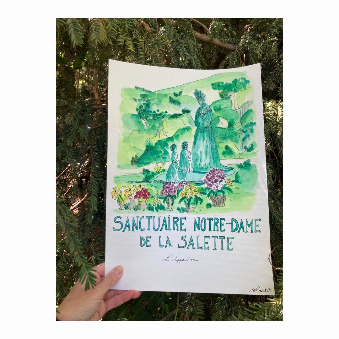 Original drawing of Sanctuaire Notre-Dame de la Salette, l'Apparition