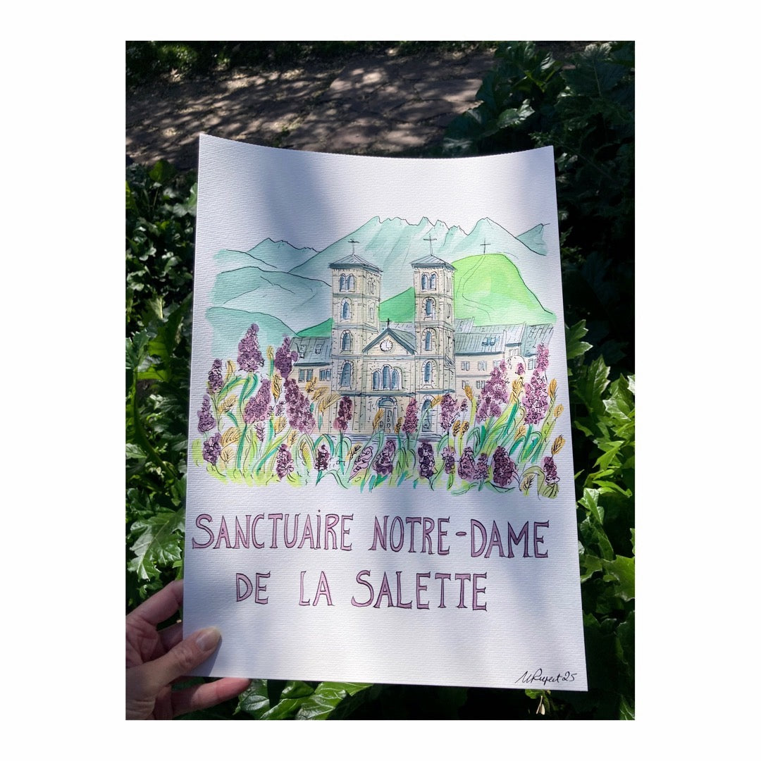 Original drawing of Sanctuaire Notre-Dame de la Salette,