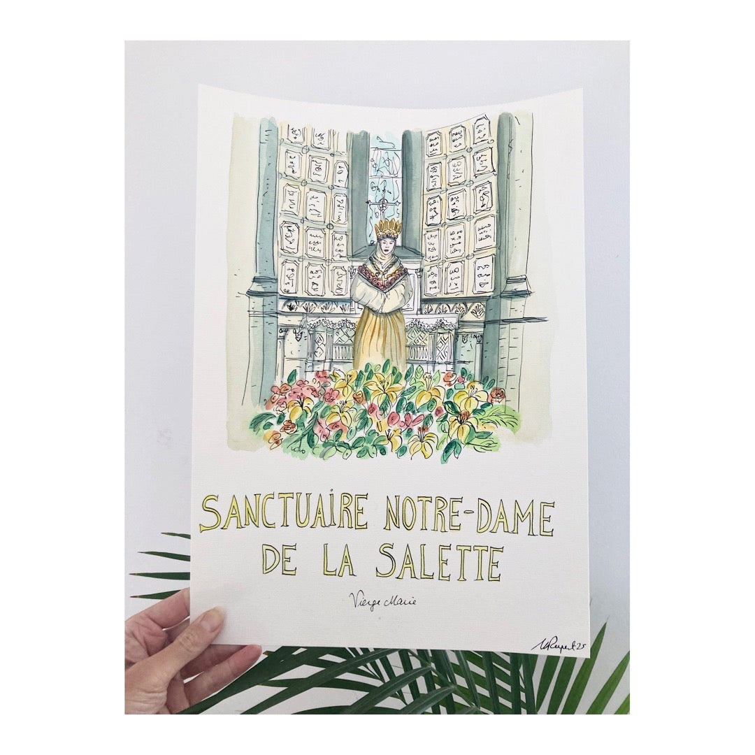 Original drawing of Sanctuaire Notre-Dame de la Salette, Basilique, Marie