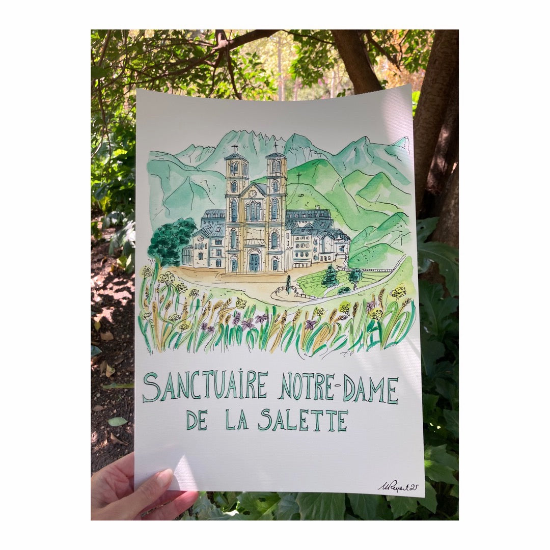 Original drawing of Sanctuaire Notre-Dame de la Salette