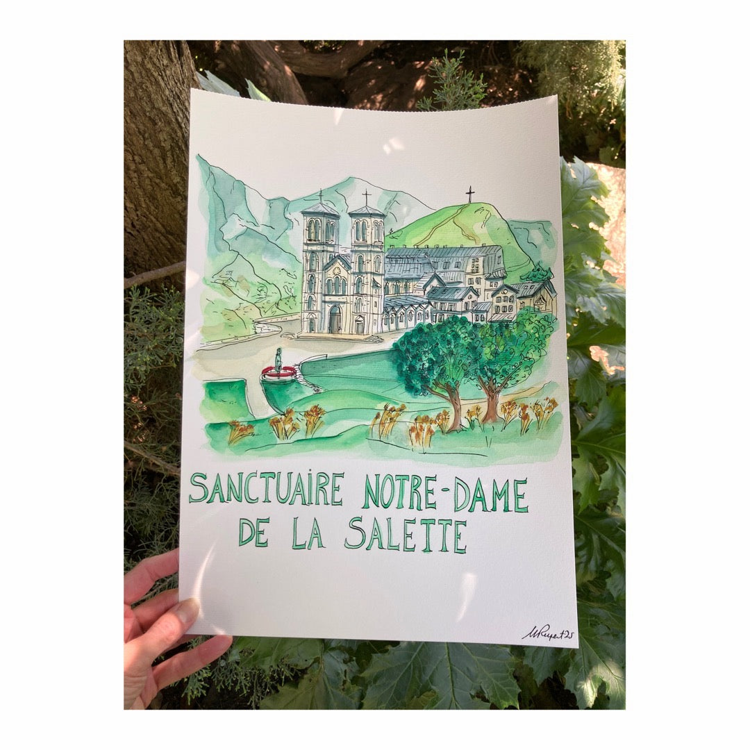 Original drawing of Sanctuaire Notre-Dame de la Salette