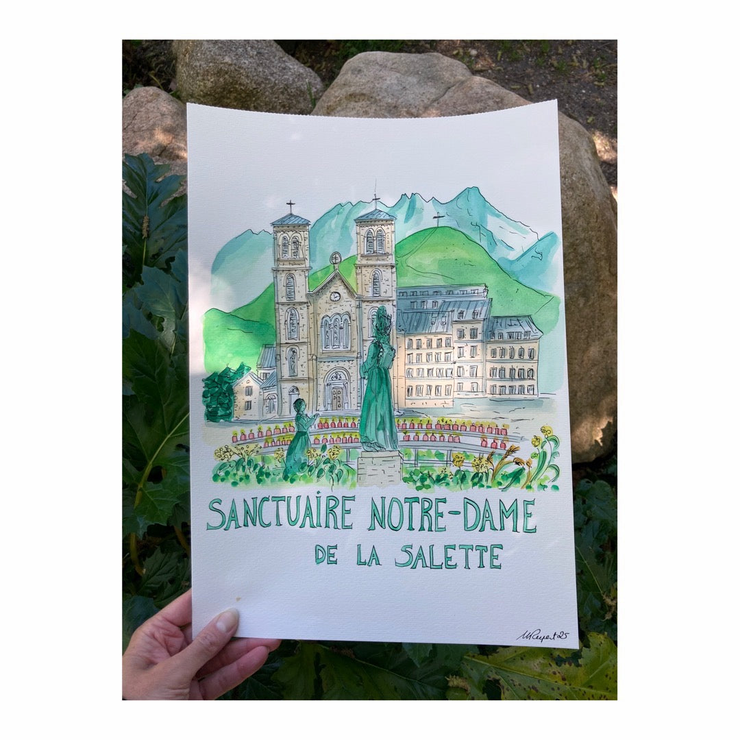 Original drawing of Sanctuaire Notre-Dame de la Salette