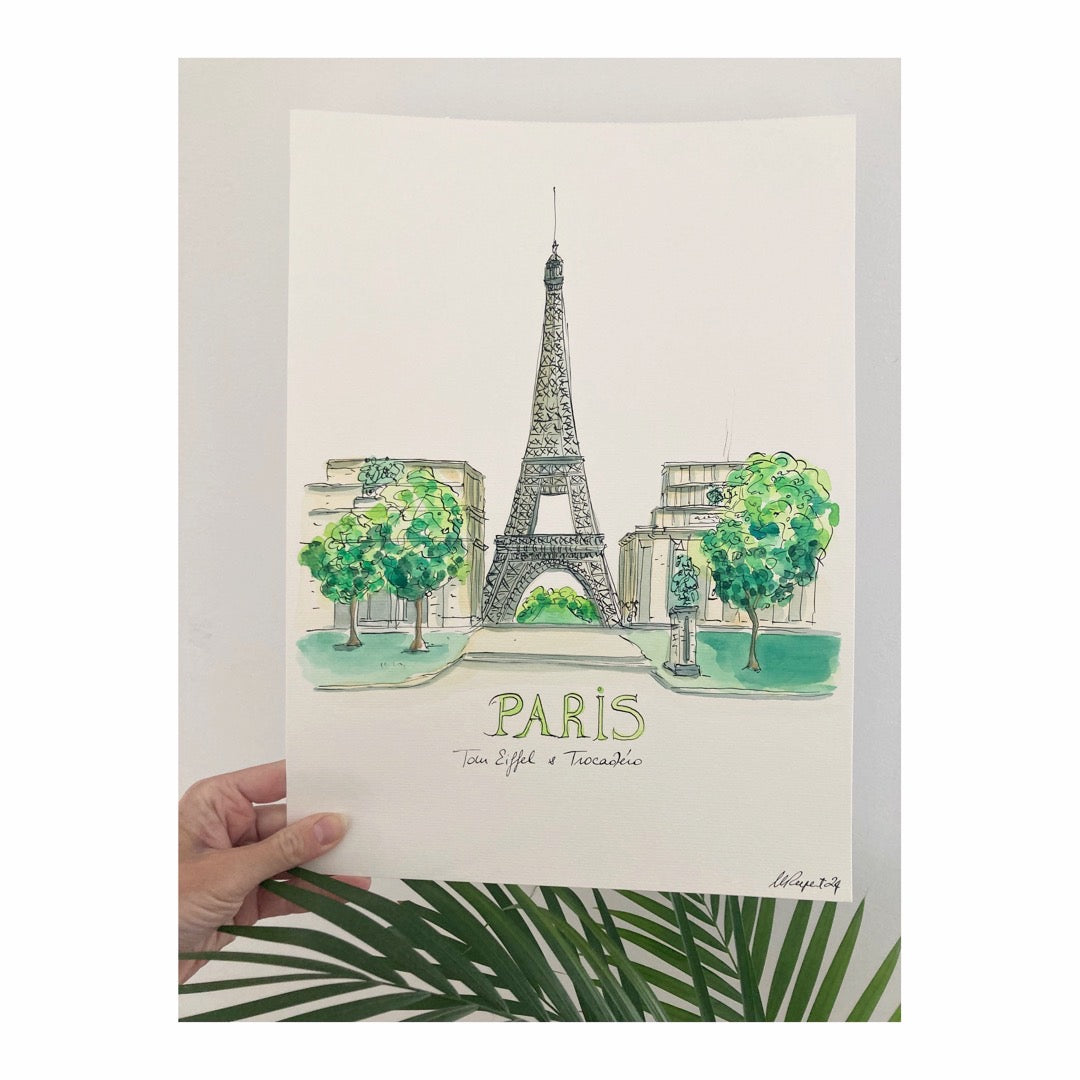 Original drawing of Paris, Eiffel Tower