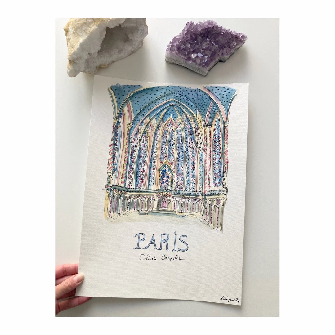 Original drawing of Paris, Sainte-Chapelle