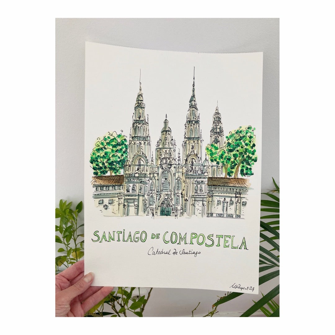 Original drawing of Santiago de Compostela