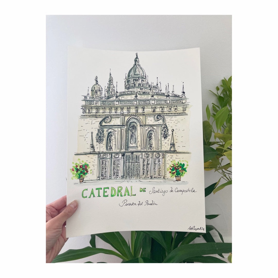 Original drawing of Santiago de Compostela