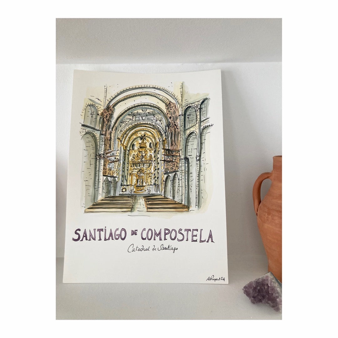 Original drawing of Santiago de Compostela