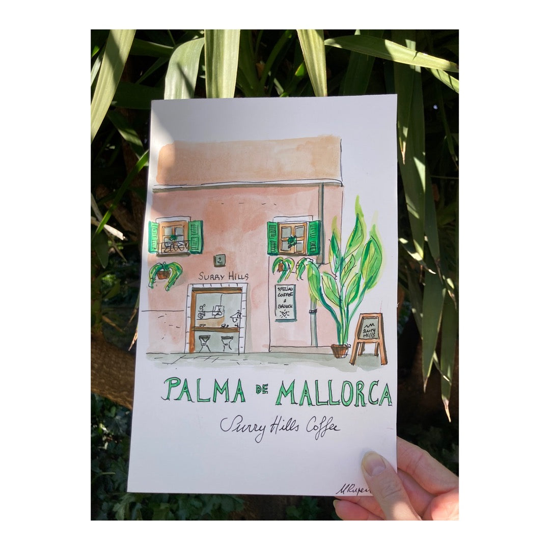 Original drawing of Mallorca, Palma, Surry Hills Cafeteria