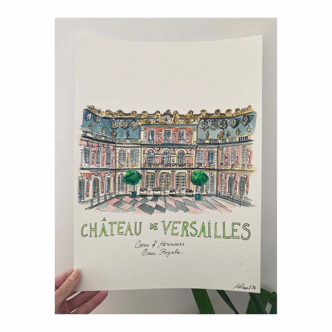 Original drawing of Château de Versailles, Cour Royale