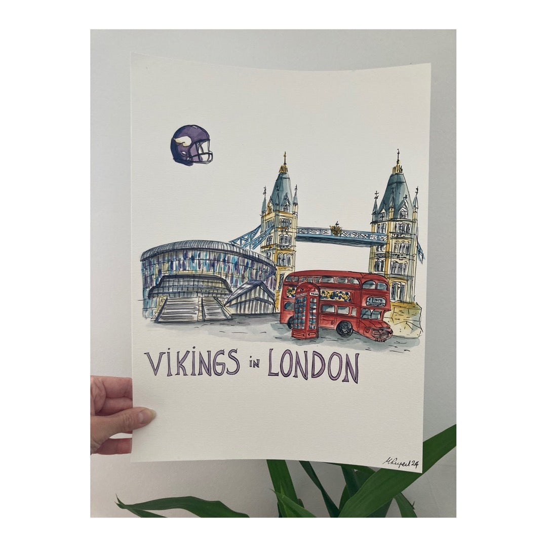 Original drawing of London, Minnesota Vikings in London