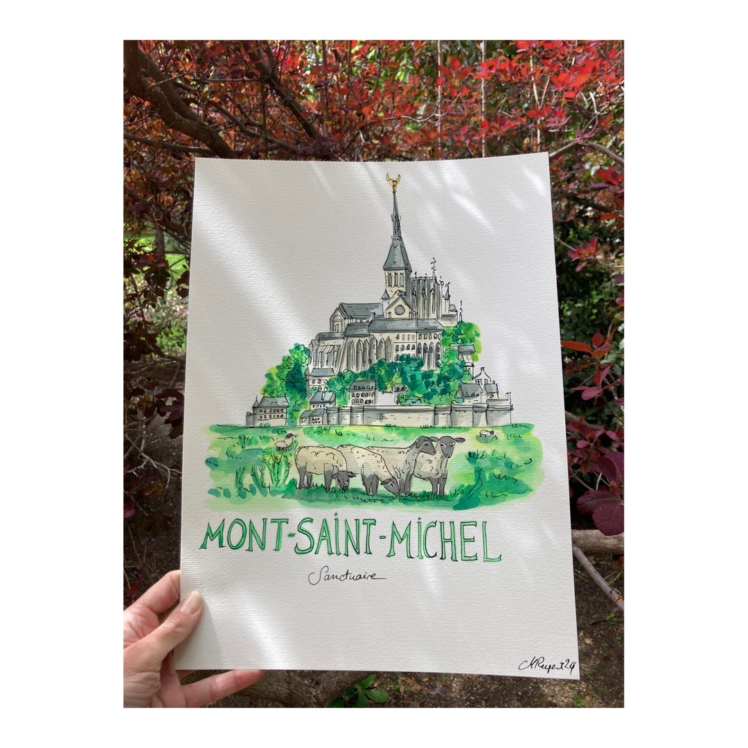 Original drawing of Mont Saint-Michel, Baie