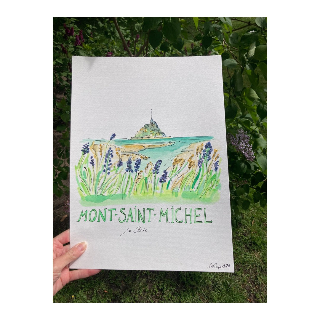 Original drawing of Mont Saint-Michel
