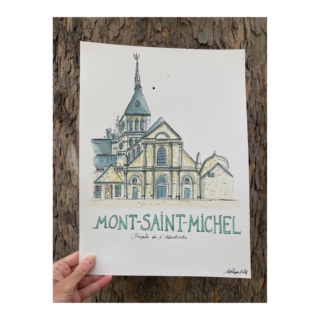 Original drawing of Mont Saint-Michel, Sanctuaire Façade