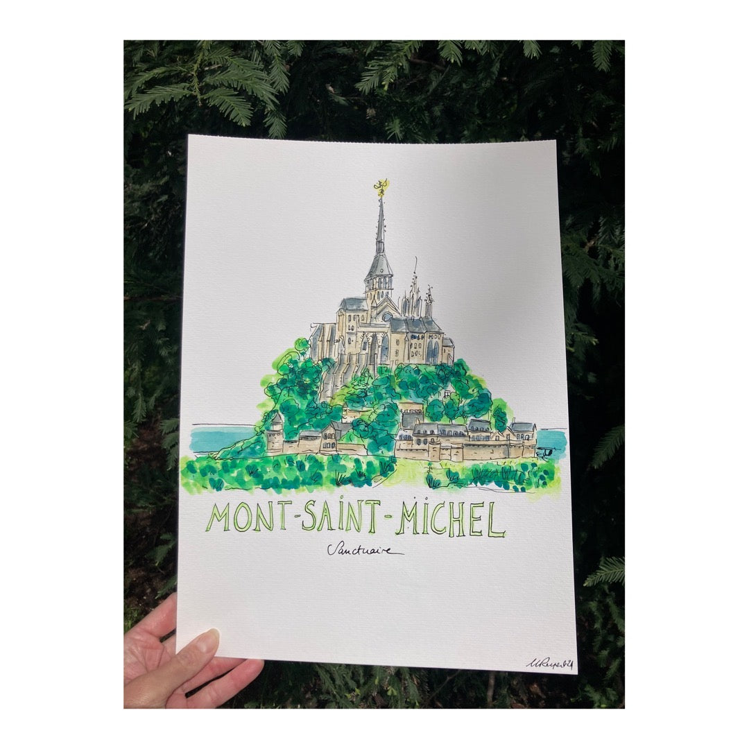 Original drawing of Mont Saint-Michel, Baie