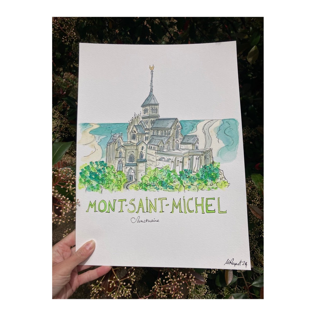 Original drawing of Mont Saint-Michel