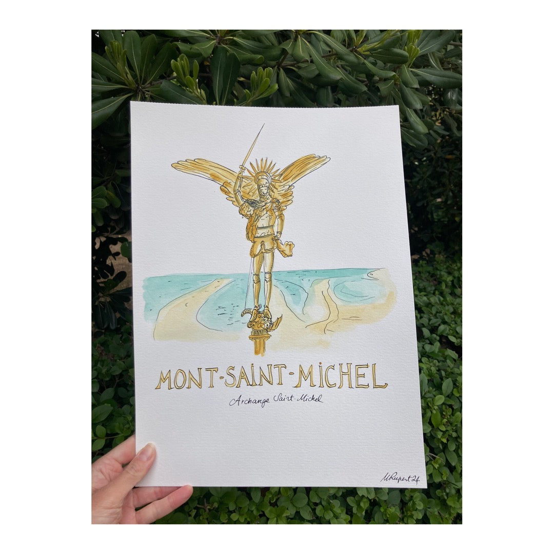 Original drawing of Mont Saint-Michel, Saint-Michel